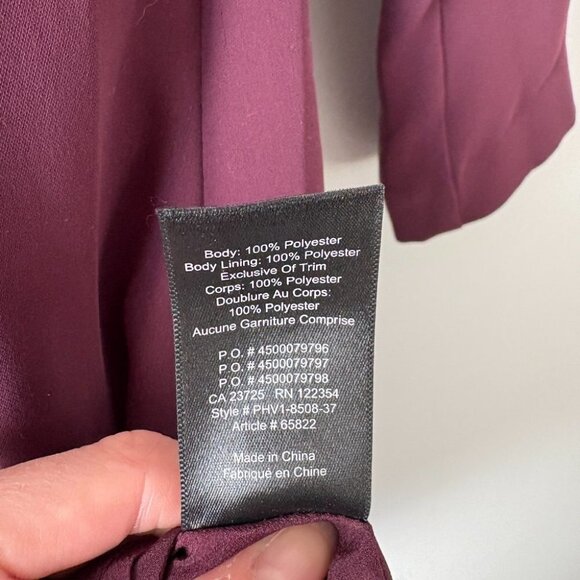 Aritzia Babaton Gershwin Wrap Dress Dark Purple Maroon Size 4 - Picture 8 of 8